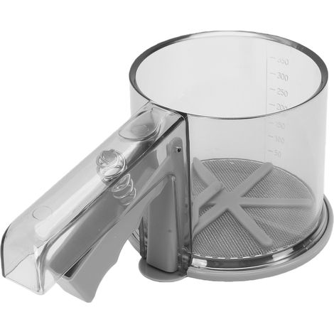 Tamis à farine en acier inoxydable, gobelet à tamis transparent portatif pour filtration fine, gradué, tamis de cuisson à pression avec maille, monocouche. (1/5)