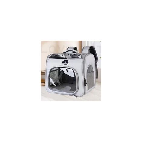 Sac à dos pour chat – sac à dos pour chien – sac de transport pliable – polyester – gris (1/5)