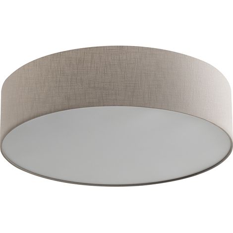 Plafoniera VIVIEN 58cm con Paralume Cilindrico in Tessuto Avorio e Attacco E27 per Illuminazione Soffitto - Rossini Group (1/5)