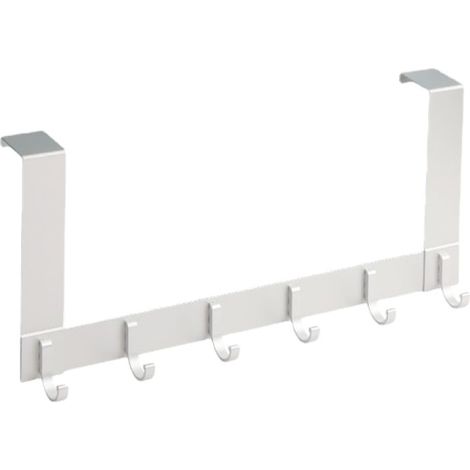 Crochet de porte en alliage d'aluminium, sans clou ni trace, support mural pour vêtements, serviettes, argenté, 20 cm (1/3)