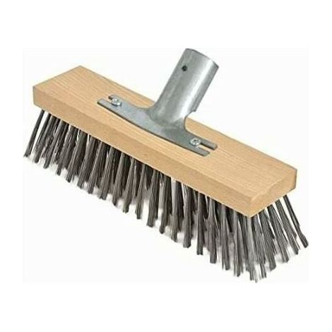 Balai à poils en acier monobloc avec support de poignée en métal Tête de balai à brosse - Hêtre de qualité supérieure - 45 cm (1/3)