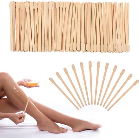 Bâtons de Cire en Bois,Petites Spatules de Cire,Applicateurs d'Épilation à Sourcils,Bâtons d'Artisanat en Bois,Bâtons d'Épilation du Corps du Visage,spatule cire epilation,Bâtons de Cire,200pcs (1/5)