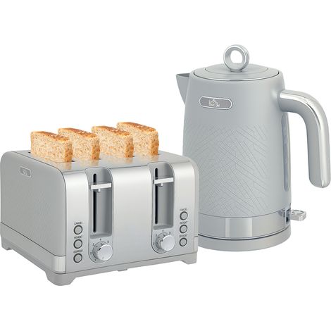 Wasserkocher- und Toaster-Set, 1,7 l, 2200 W Schnellkoch-Wasserkocher mit Thermostat
