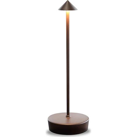 Lampe De Table Led - Aluminium - Dimmable - Ip54 - Usage Interieur Et Exterieur - Hauteur 29 Cm - Prise Eu - 1 Piece