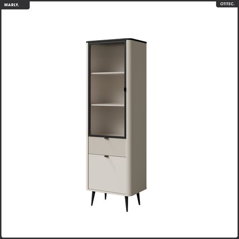 Armoire vitrine - L.56 x H.191 x P.42 - MARLY