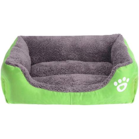 1 coussin pour chien, velours de coton et tissu Oxford, base imperméable, rembourrage en coton PP 3D, 45 x 35 x 12 cm, vert (1/5)