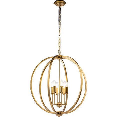 Elstead Feiss Corinne Plafoniera a sospensione sferica in ottone brunito (1/5)