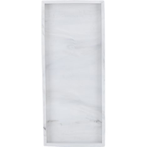 Plateau de rangement en silicone, en gel de silice, pour la cuisine, idéal pour trier les produits cosmétiques et décorer une coiffeuse. Couleur marbre, grande taille. (1/5)