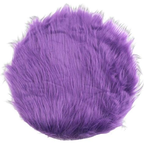 Faux Peau de Mouton en Laine Tapis 30 x 30 cm Moquette Fluffy Soft Longhair Decoratif Coussin de Chaise Canape Natte (Rond violet)