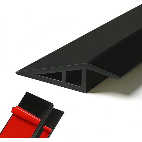 Barre de Seuil Autocollante en PVC Noir de 100cm Bande de Transition pour Sols de 7 à 10 mm Sans Perçage (1/5)
