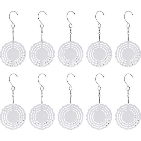 Lot de 10 girouettes 3D vierges de 7,6 cm (3 pouces) à sublimer, pour la décoration intérieure et extérieure du jardin. (1/5)