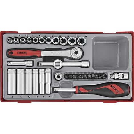 Set de douilles 1/4 12 pans 35 pcs Tray TC Teng Tools TT143512 (1/2)