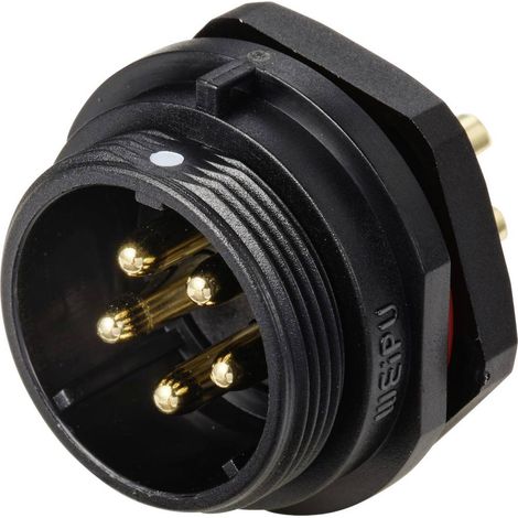 Connecteur pour montage en facade embase mâle 5 pôles 30 A 500 V/AC IP68 Weipu SP2112 / P5 D26560 (1/4)