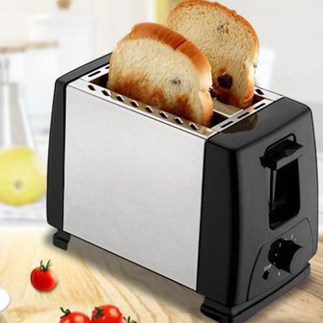 Vollautomatischer schwarzer Toaster, Sandwichmaker, multifunktionales Frühstücksgerät, 220-V-Rundstecker (europäischer Standard) (1/5)