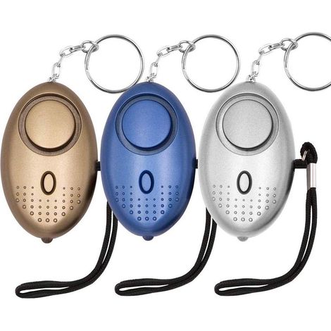 Alarme de poche personnelle 140 dB avec lampe torche, bouton panique et sirène de sécurité porte-clés pour femmes, filles et seniors. Pile incluse (1/5)