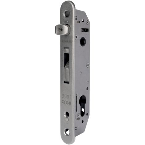Locinox – Serrure de portail et de garage AX 20 mm – Diamètre axe 20 mm – Entraxe 70 mm – Sens d'ouverture à gauche – Pour bois dur et teck