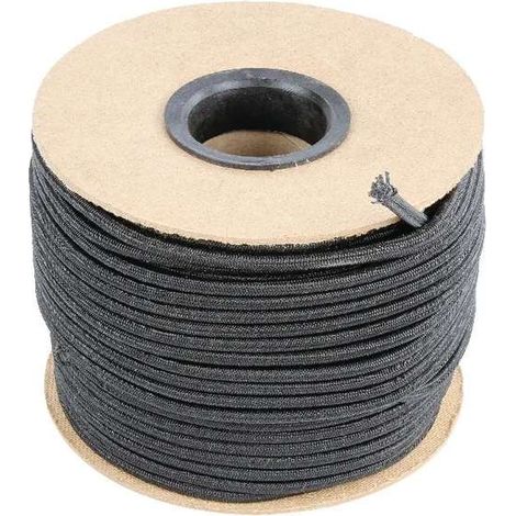 Corde élastique noire longueur 20m diamètre 8mm bâche piscine sandow universelle (1/2)