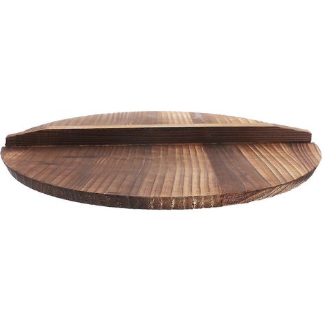 Couvercle en bois pour wok, compatible avec les casseroles et utilisable en cuisine, anti-éclaboussures. (1/5)