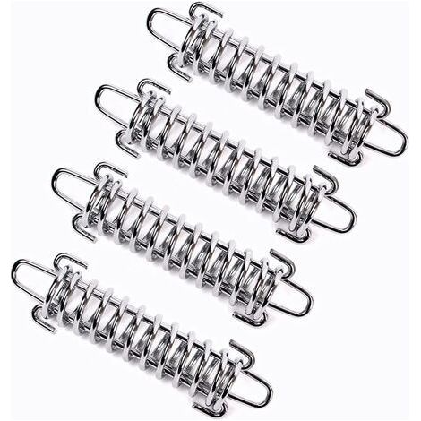 4 Pièces Ressort Voile d'ombrage, Tendeur Voile d'ombrage Ressort, Ressort de Tension pour Voile D'ombrage, Ressort de Tension pour Tente de Camping, Boucle de Corde de Ressort de Tente en Acier (Arge
