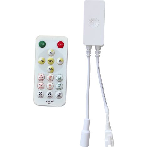 Alcapower Controller Remoto per Strisce LED Digital White 5-24V con Tecnologia Smart App, Microfono Integrato e Telecomando RF 2.4GHz Incluso