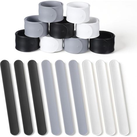 Support Rouleau Papier Cadeau - Clip Métallique Recouvert de Silicone - Pour Organisation Maison Bureau - 9 Pièces (Blanc Noir Gris) (1/5)