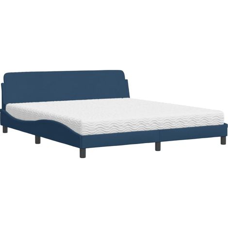 Maison Exclusive - Letto con Materasso Dover Blu 180x200 cm in Tessuto