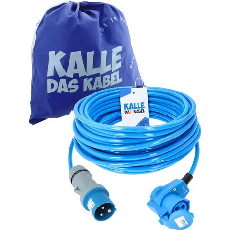 Kalle Verlängerungskabel CEE 230V 16A 2,5mm²  Winkel Extreme Blau IP44 45 Meter