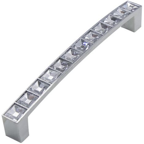 royaluxe-Poignées de tiroir en verre diamant, boutons de poignée d'armoire en cristal strass transparent pour commode, placard, cuisine (5, distance des trous 128 mm/5)