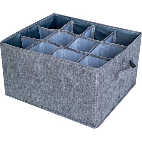 Organisateur de tiroir à vêtements - Organisateur à 12 compartiments, pour l'organisation de la garde-robe et du placard rangement pour pantalons. (1/5)