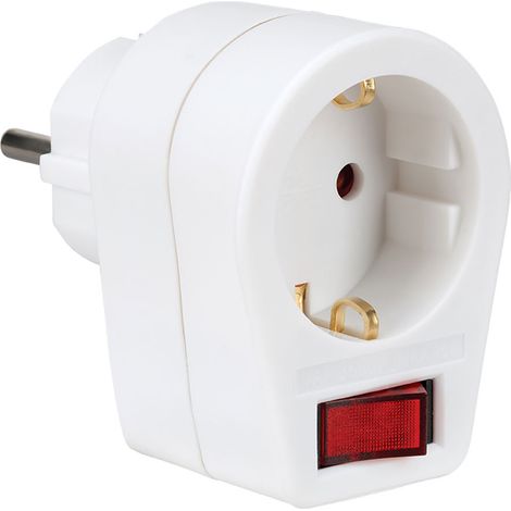 Adaptateur blanc avec interrupteur 10/16A 250V SIMON CL518701