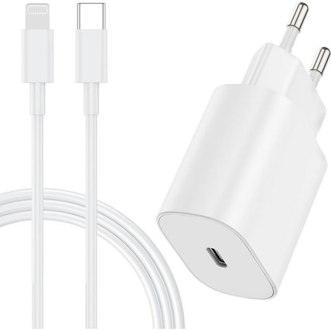 20W Chargeur iPhone USB C Rapide, Apple Cable Rapide avec 2m Câble USB C pour iPhone 14 Pro Max/14/13 Mini/13 Pro/13 Pro Max/12 Mini/12 Pro/12 Pro Max/11/SE/XR/XS Max/iPad (1/5)