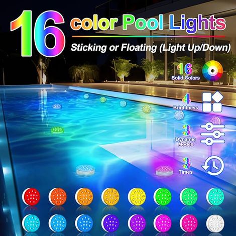 Projecteur de piscine avec télécommande, lampe LED submersible rechargeable, étanche IP68, idéal pour les fêtes au bord de la piscine-AquaForge