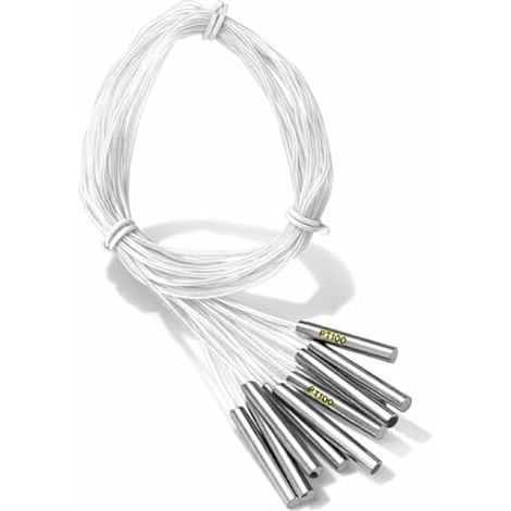 Keenso 10 Pièces PT100 Sonde de Capteur Etanche 4 x 30mm x 50cm pour Régulateur de Température Capteur de Température (1/5)