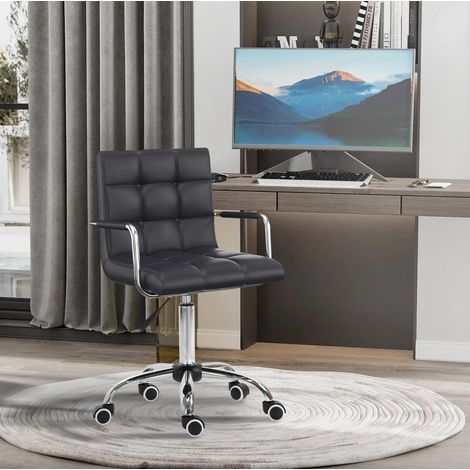MEUBLIV Sedia da ufficio nera – altezza regolabile 46-61 cm, con braccioli (1/5)