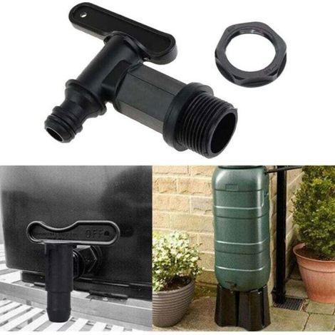 Robinet De Cuve - Plastique Écologique - Pour Tonneau Eau De Pluie Réservoir IBC - Filetage BSP 3/4 Pouces - 1 Pièce (1/4)