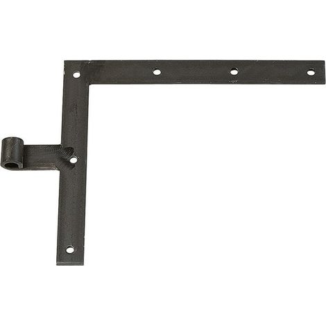 Penture équerre noire droite / gauche à bout droit - 250 x 300 mm - Axe 14 mm - Percée - Vendu par 2 - Torbel industrie (1/2)