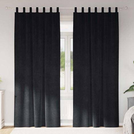 Verdunkelungsvorhänge 2 pcs Schwarz 140 x 260 cm Samt