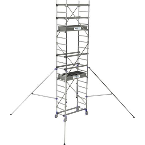 Echafaudage roulant aluminium INSIDER Hauteur travail 4,85 m Tubesca Comabi