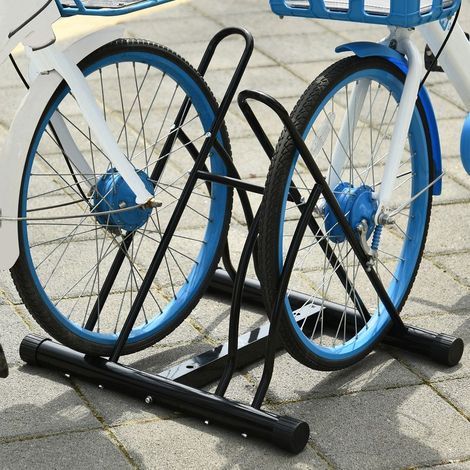Râtelier ajustable pour 2 vélos, dimensions 54 x 60 x 57 cm, acier époxy noir (1/5)
