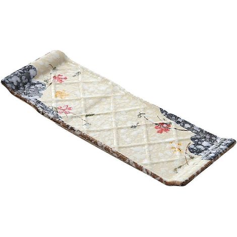 Assiette à sushis en céramique de qualité supérieure, design élégant de style japonais, résistante aux ébréchures, idéale pour les repas à la maison, 1 pièce (1/5)
