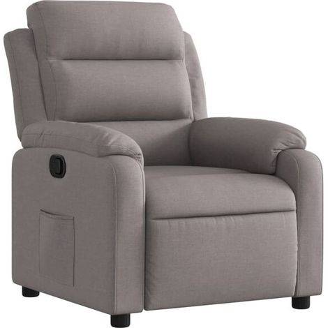 Fauteuil inclinable en tissu brun grisâtre (1/5)
