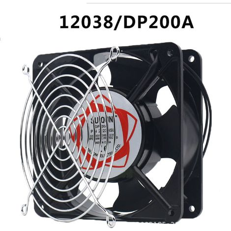 Ventilatore assiale per cassetta camino, inseribile, resistente alle alte temperature, con pale in metallo, silenzioso e universale. 120 x 120 x 38 mm (1/3)