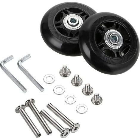 INHHUB 2-Piece Suitcase Wheels, Replacement Bearing Repair Kit for Luggage Suitcases, 70×24mm, Black - INHHUB (1/5)