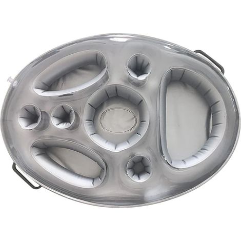 Porte-gobelets gonflable pour la piscine - Tablette flottante avec porte-gobelets et porte-canettes, bol à goûter inclus - PVC résistant pour piscine, lac ou plage (1/5)