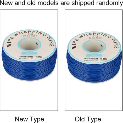 Rolle 30AWG Kupferdraht mit massivem Kern, blau ummantelt, für elektronische Verdrahtung, 0,25 mm (1/4)