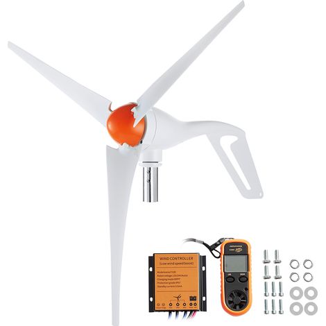 Mophorn – Générateur d'éolienne 500 W 12 V avec anémomètre – 3 pales en nylon renforcé – Contrôleur MPPT – Pour zones venteuses