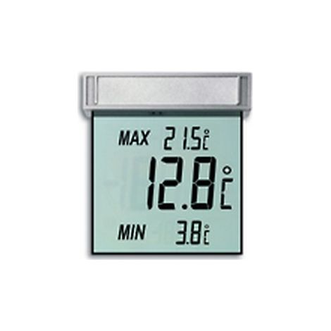 Thermomètre numérique pour fenêtre – Plage de mesure -25 à +70 °C – Installation facile avec support adhésif – Chiffres grand format – Tfa Dostmann