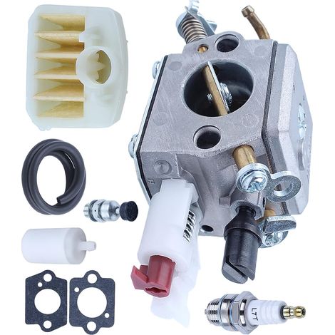 Kit carburateur, filtre à air et joint compatible avec Jonsered CS 2141 2145 2150 2152 pour tronçonneuse, carburateur, filtre à air, durite, filtre à carburant, valve de décompression. (1/5)