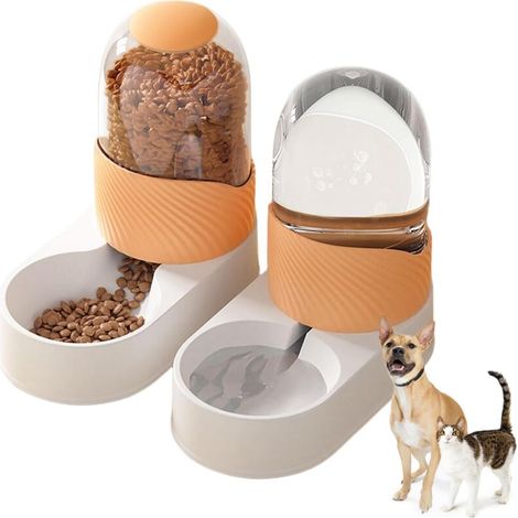 royaluxe -Mangeoires automatiques pour chiens 3,5 L Ensemble de distribut d'eau et de nourriture par gravité Distribut de bol d'eau pour chat de grande capacité Distribut de nourriture pour animaux de (1/5)