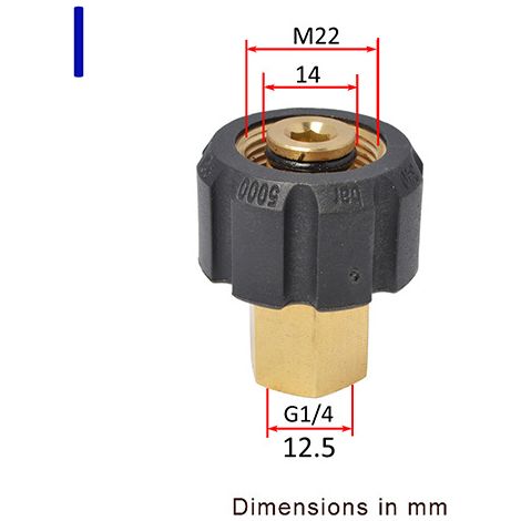 Adaptateur pour nettoyeur haute pression compatible Kärcher, Parkside, Nilfisk, Bosch, Black & Decker, Lavor et Alto. Installation simple et verrouillage rapide-H